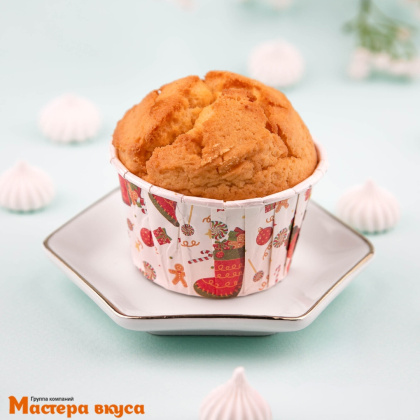 Форма бумажная Маффин 50*40 мм, ламинированная  РОЖДЕСТВЕНСКИЕ ПОДАРКИ