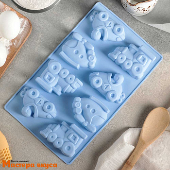 Форма силиконовая ТРАНСПОРТ, (8 ячеек) 29*17*3 см