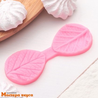 Молд силиконовый, вайнер ЛИСТОЧЕК МЯТЫ 3D (2 части), ~9,5*3,5*0,5 см