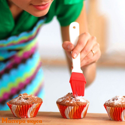 Кисть силиконовая 16,5*3 см, с платиковой ручкой "Фобос"