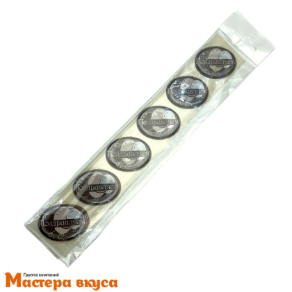 Декор из шоколадной глазури "Поздравляем" овал 44*34 мм