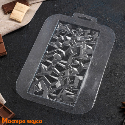 Форма для шоколада пластиковая, плитка СЛОМАННЫЙ КРИСТАЛЛ, 21,5*14 см