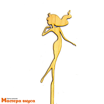 Топпер деревянный силуэт БАРБИ (принцесса), 33.5 см