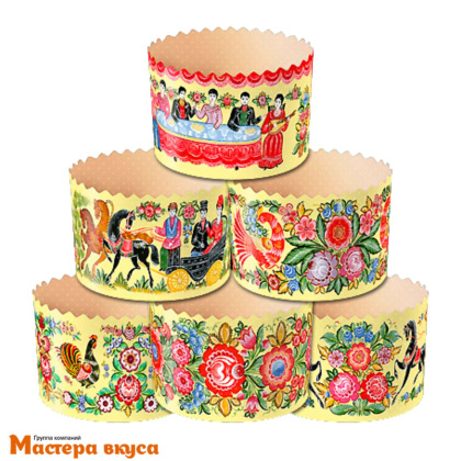 Форма бумажная для кулича (500г) d134*h100 мм ГОРОДЕЦ