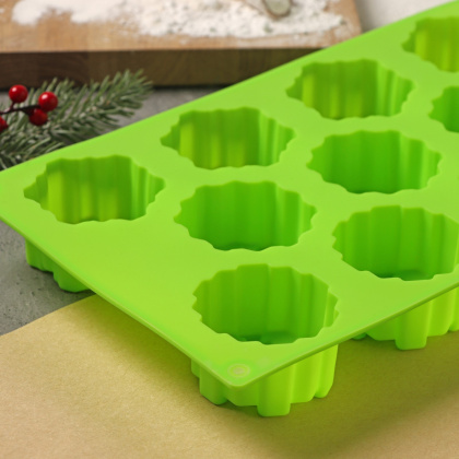 Форма силиконовая СНЕЖИНКА, (11 ячеек) 30*17*5 см 