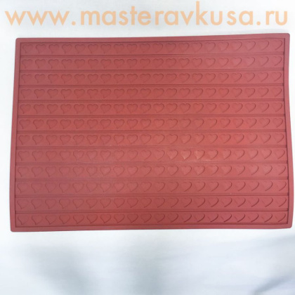 Коврик текстурный силиконовый 55*39 см, для бисквита СЕРДЦА, Silikomart (Италия)