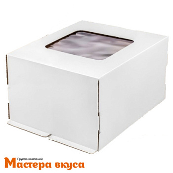 Короб для торта с окном 600*400*200 мм, белый (2-Д) АП
