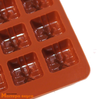 Форма для шоколада силиконовая  ПОДАРОК, (15 ячеек) 21*10 см