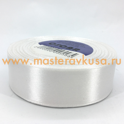 Лента атласная, БЕЛАЯ, 20мм, ~23м