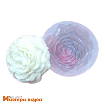 Молд силиконовый  3D РОЗА (ПИОН), изд d60 мм h23 мм (~47гр)