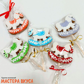 Топпер имбирный пряник  " Лошадка-качалка", микс ~10 см ++
