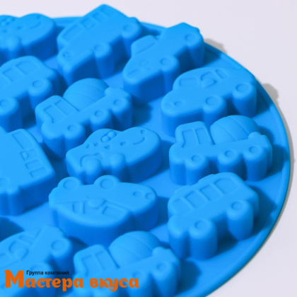 Форма для шоколада силиконовая  МАШИНКИ, (17 ячеек) 12*1 см