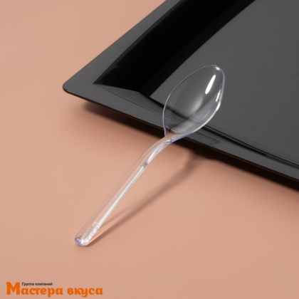 Ложка пластиковая чайная, 10 см, прозрачная, (упак 10 шт) 