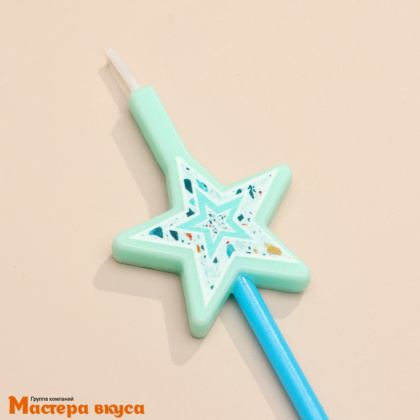Свечи набор, Звёзды, голубые (набор 4 шт), h-20 см