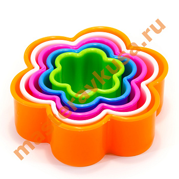 Набор вырубок пластик ЦВЕТОК, (набор 5 шт), max d~9 см