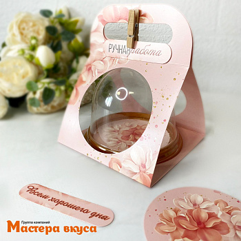 Упаковка - сумочка для купола 42,4*12 cм (Розовые цветы)