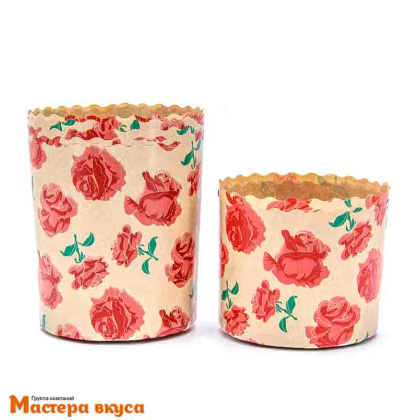 Форма бумажная для кулича (100г) d70*h60 мм БУТОН РОЗЫ