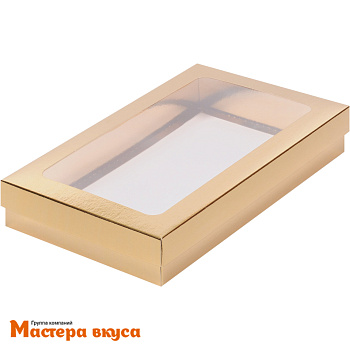 Упаковка для клубники в шоколаде 250*150*40 мм (золото) (2-д)