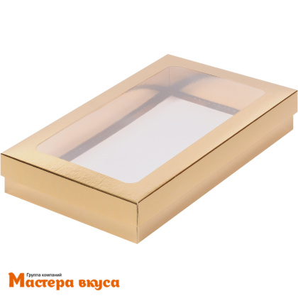 Упаковка для клубники в шоколаде 250*150*40 мм (золото) (2-д)