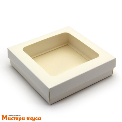 Упаковка для клубники в шоколаде 150*150*40 мм (белая) (2-д)