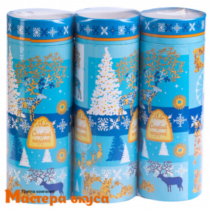 Упаковка для сладостей (туба №6) d81, h226 мм (голубой)