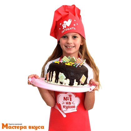 Набор ЮНЫЙ КОНДИТЕР "Я готовлю лучше всех" (фартук+колпак)