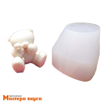 Молд силиконовый  3D МИШКА-ПУХЛИК, изд h6,5см (шоколад~125гр)