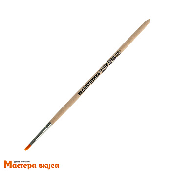 Кисть для декорирования нейлон (синтетика) №02 плоская, (волос дл-6мм)