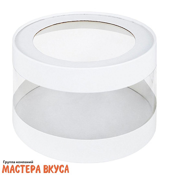 Упаковка для сладостей ТУБУС прозрачные стенки  с окном d160 h100мм (белый) (3-д)