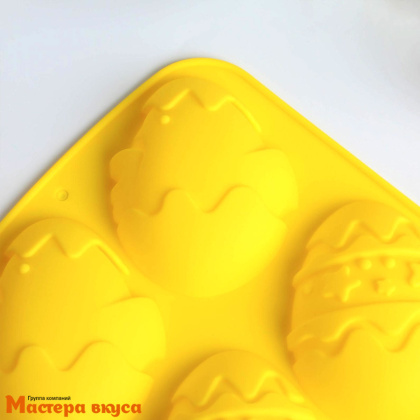 Форма силиконовая ЯЙЦА -ЗАЙЦЫ И ЦЫПЛЯТА, (6 ячеек), 17,1*26*2,7 см