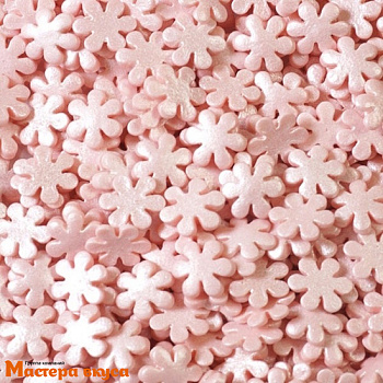 Посыпка Снежинки (Незабудки) РОЗОВЫЕ перламутровые, 50гр