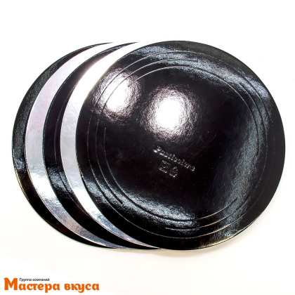 Подложка 1,5 мм, D300 мм, черная/серебро