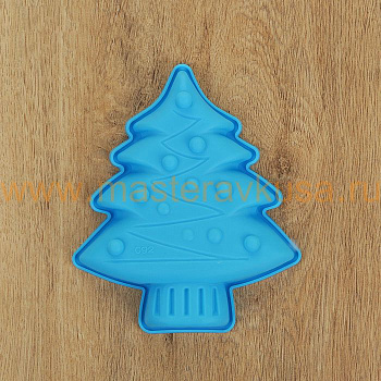 Форма силиконовая ЕЛОЧКА с гирляндой, 18*14*3,5 см 