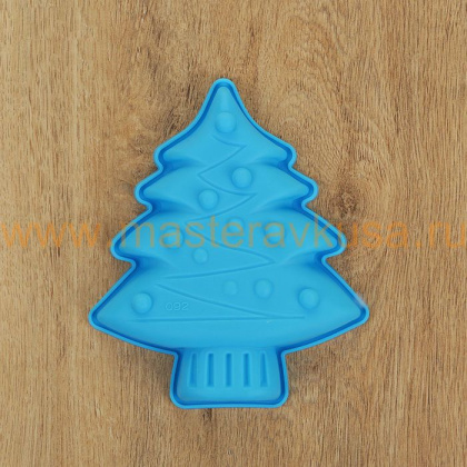 Форма силиконовая ЕЛОЧКА с гирляндой, 18*14*3,5 см 