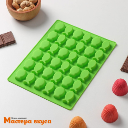 Форма для мармелада и шоколада силиконовая РЫБКИ, (36 фигур) 18,5*14*1 см