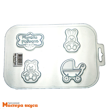Форма для шоколада пластиковая МАМИНА РАДОСТЬ, (4 ячейки)