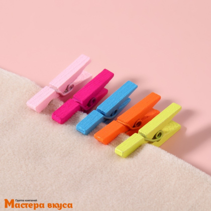 Декор прищепки, Разноцветные, (набор 10 шт), 3*0,5*0,3 см