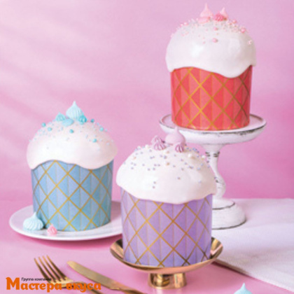 Форма бумажная для кулича (100г) d70*h60 мм ОРИГАМИ