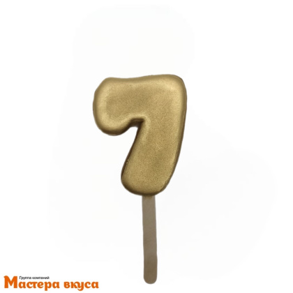Топпер имбирный пряник-цифра, золотая - 7 