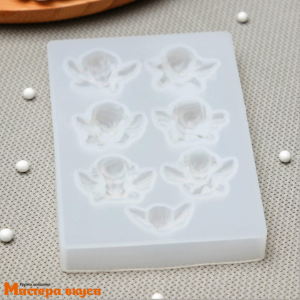 Молд силиконовый АНГЕЛОЧКИ (Амуры) 7в1, ~12,5*8,5*1,5 см