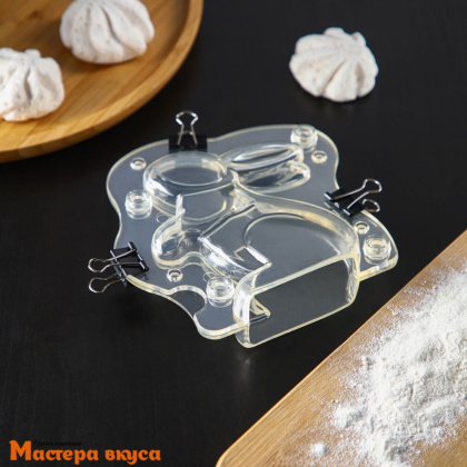Форма для шоколада пластиковая КРОЛИК 3D 13,5*13 см