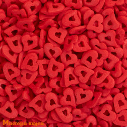 Посыпка СЕРДЦА красные двойные с наклоном, 25 гр 