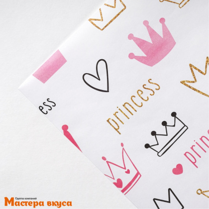 Бумага упаковочная "Princess" (для девочки), 50*70 см