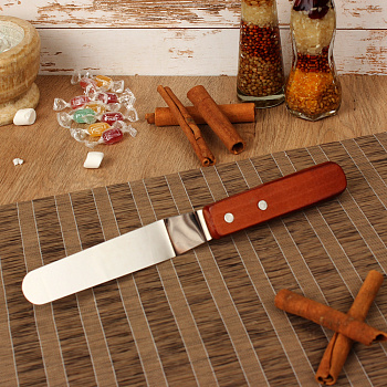 Палета угловая металлическая 11,5 см (без ручки), деревянная ручка (спатула)