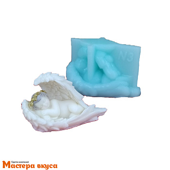 Молд силиконовый  3D АНГЕЛ СПИТ В КРЫЛЬЯХ, изд 6,3*h4,3 см (шоколад~20гр)