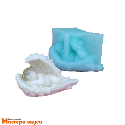 Молд силиконовый  3D АНГЕЛ СПИТ В КРЫЛЬЯХ, изд 6,3*h4,3 см (шоколад~20гр)