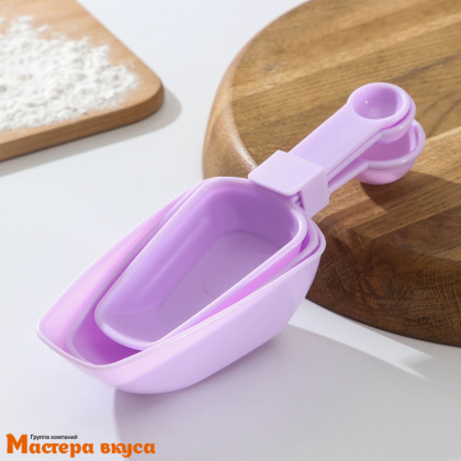 Мерные совочки-ложечки (сов. 80мл/ 120мл/ 250мл), (лож. 5мл/ 10мл/ 20мл), платик, набор 3 штуки 