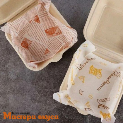 Бумага упаковочная тишью  для бенто-торта "Газета с фото" 18*18 см, упак 10 листов