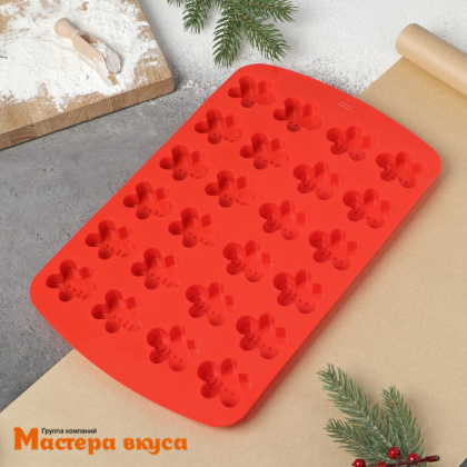 Форма для шоколада силиконовая ПРЯНИЧНЫЙ ЧЕЛОВЕЧЕК (24 ячейки), 32,5*21см h1,5см