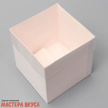 Упаковка для сладостей с прозрачной крышкой 120*120*120 мм (белая)